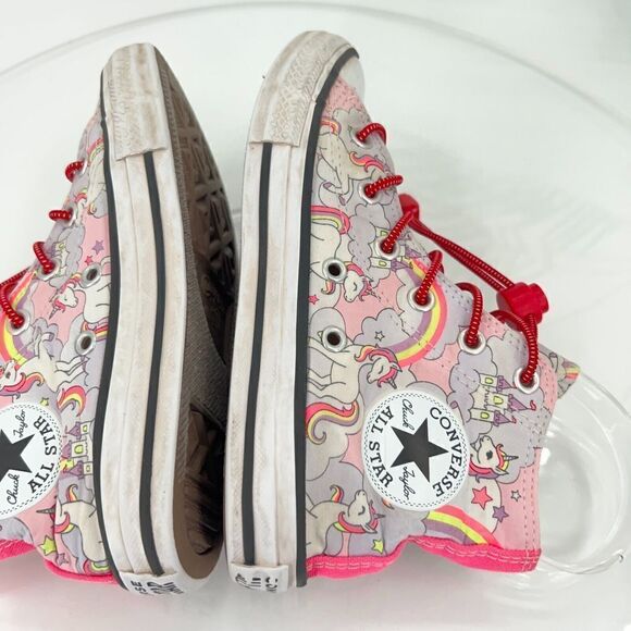 Converse Chuck Taylor Hi Top Sneakers Junior Kids 13 Unicorn Shoes Lace Up Girls - Picture 8 of 13